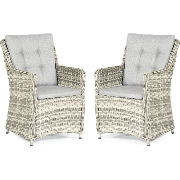 SunnySmart 2x Garten-Sessel Hamilton Alu/Kunststoffgeflecht vintage-taupe Gartenstuhl