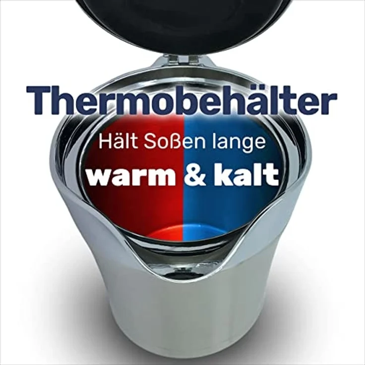 Thermo-Sauciere Einhand Soßenkanne mit ca. 400 ml aus Edelstahl – Bild 4
