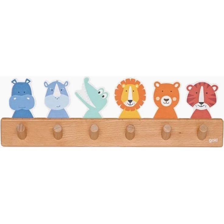 goki Garderobe Garderobe Tierfreunde (1 St, packung), aus Buchen Massivholz gefertigt – Bild 1
