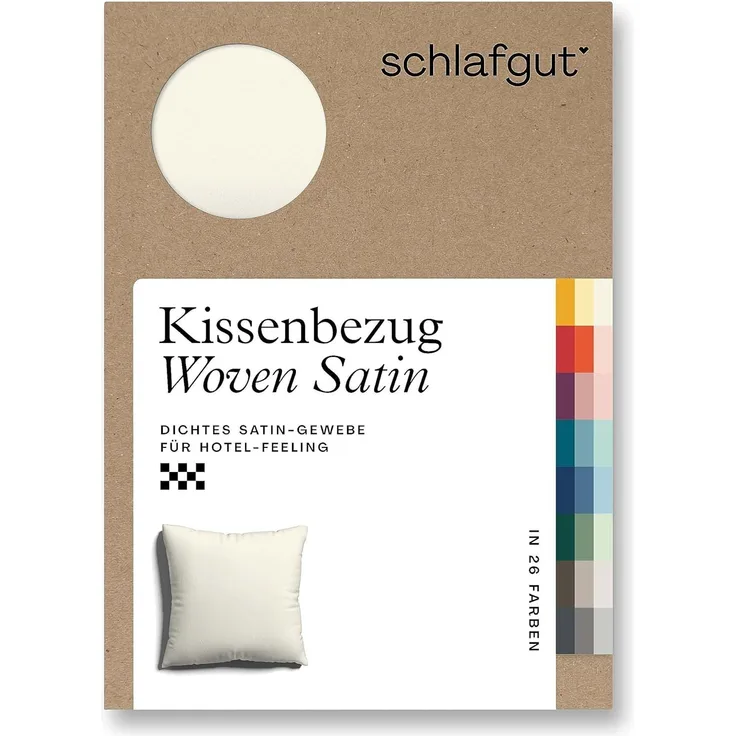 Schlafgut Woven Satin Bettwäsche|Kissenbezug einzeln 80x80 cm| yellow-light