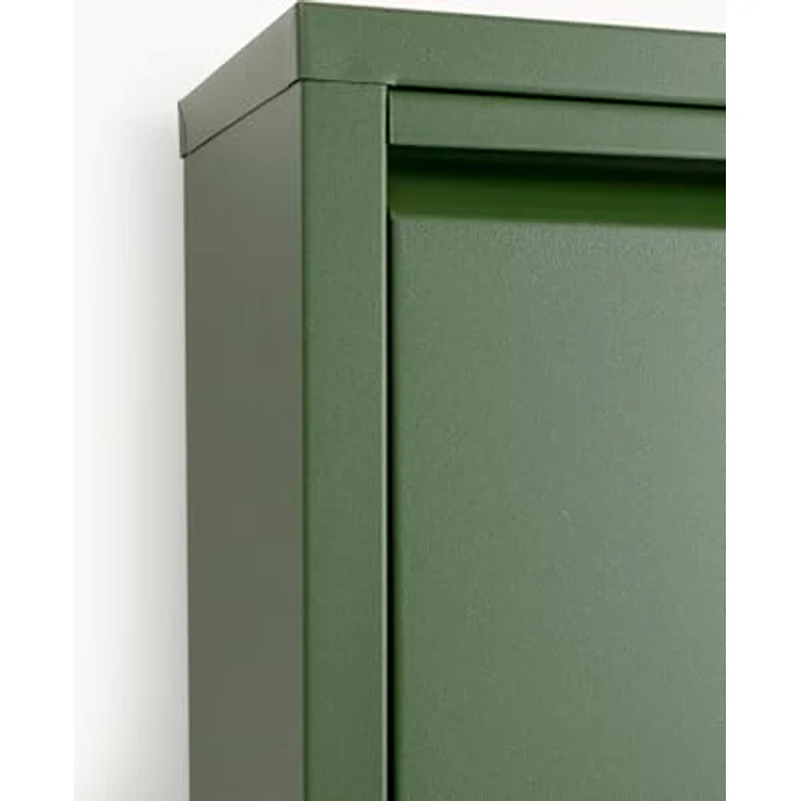 Kare Design Schuhschrank Caruso, Oliv, 173 x 50 x 15 cm, Schuhablage, Schuhkipper, Schuhregal, mit 3 Klappen, für 6 Paar Schuhe, Stahl, Schmal, Platzsparend, Hoch, Eingangsbereich – Bild 3