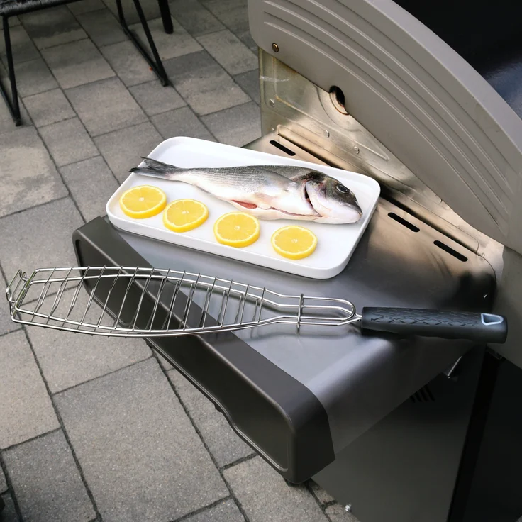 bremermann Grillguthalter Fisch-Grillhalter 2er Set Fischhalter, Fischgriller, Fischbräter, (2-St) – Bild 10