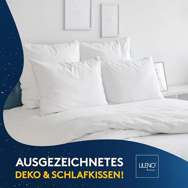 LILENO HOME 4er Set Kissenfüllung 40x60 cm - 40°C waschbares Innenkissen geeignet für Allergiker - Polyester Kisseninlet als Couchkissen, Sofa Kissen, Cocktailkissen und Kopfkissen – Bild 8