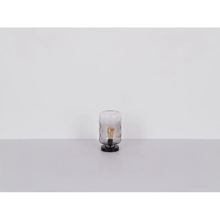 Tischleuchte, schwarz, Glas rauch, H 32,5 cm – Bild 7