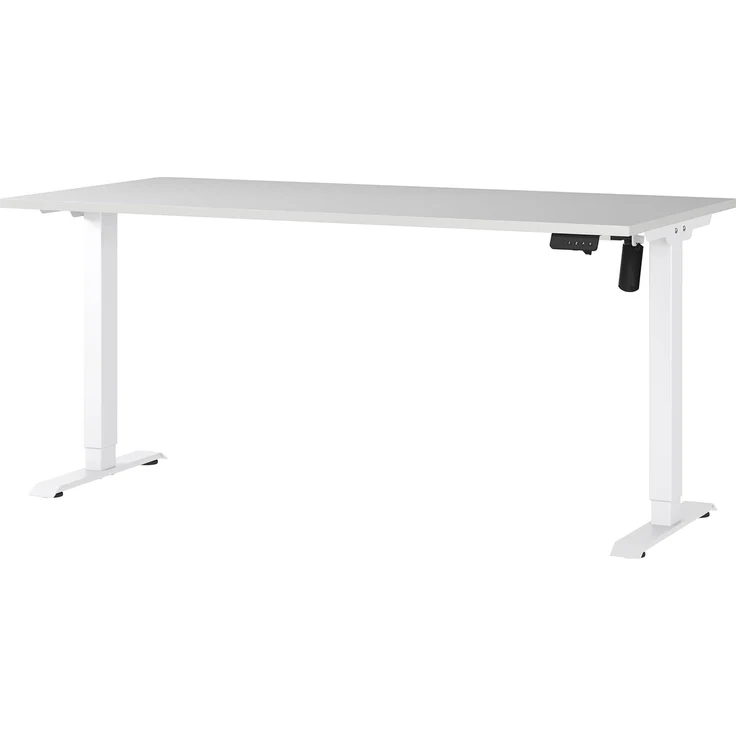 Germania Schreibtisch 8024-642, in Lichtgrau/Weiß, elektr. höhenverstellbar, 160 x 119 x 80 cm (BxHxT) – Bild 1
