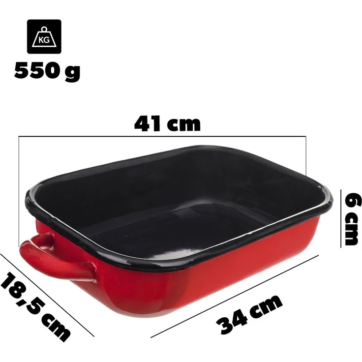 KADAX Emaillierter Bräter 3,4L Rot – Bild 2