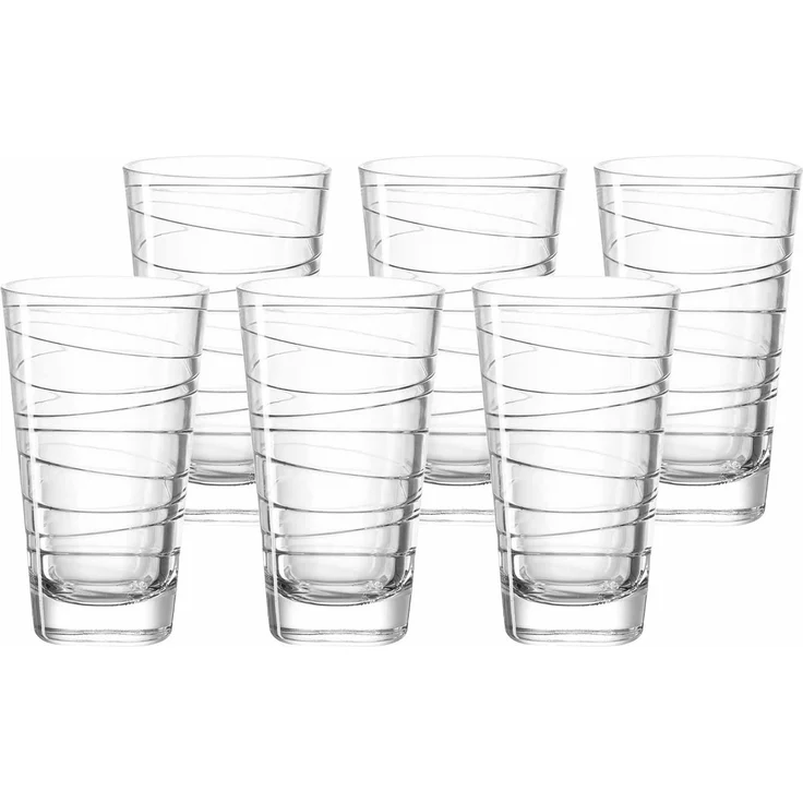 Leonardo 'Vario Struttura' Trinkglas, Kalk-Natron Glas, 280 ml, 6x Trinkglas, Transparent – Bild 1