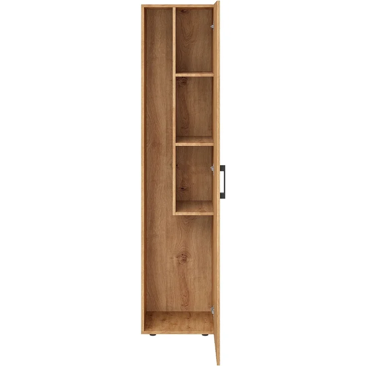 Bellamio 'Apol' Mehrzweckschrank schmal, Eichenoptik, 176x33x40 cm, Besenschrank mit Staubsaugerfach und 3 kleinen Fächern – Bild 10