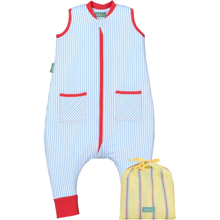 molis&co - Baby Schlafsack mit Füßen - Ideal für Frühling und Herbst - Babyschlafsack mit Füßen 1 tog - Leicht gepolstert - 100% Baumwolle (Oeko-TEX 100), Premium Qualität - Sailor Blue (80 cm)