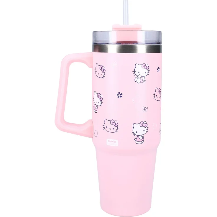 Hello Kitty Trinkflasche 900ml – Kinder Flasche rosa Bottled Bliss mit Henkel – Bild 2