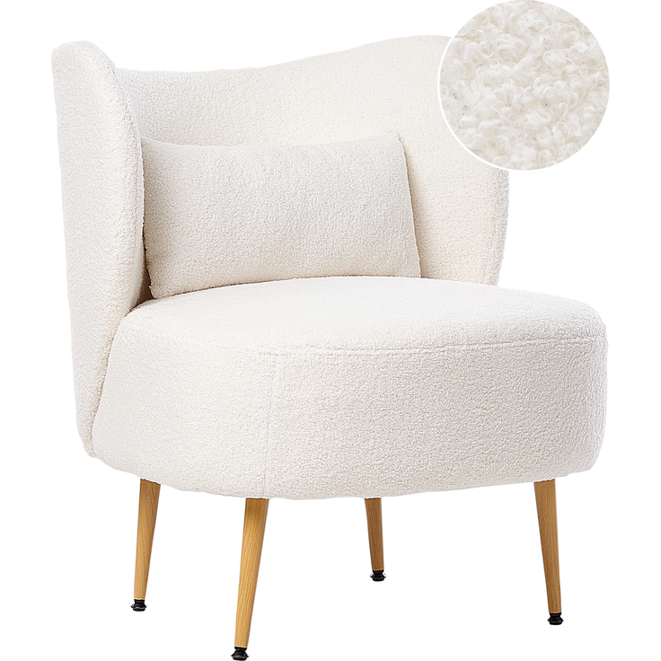 Sessel OTSBY II mit Kissen Bouclé Creme