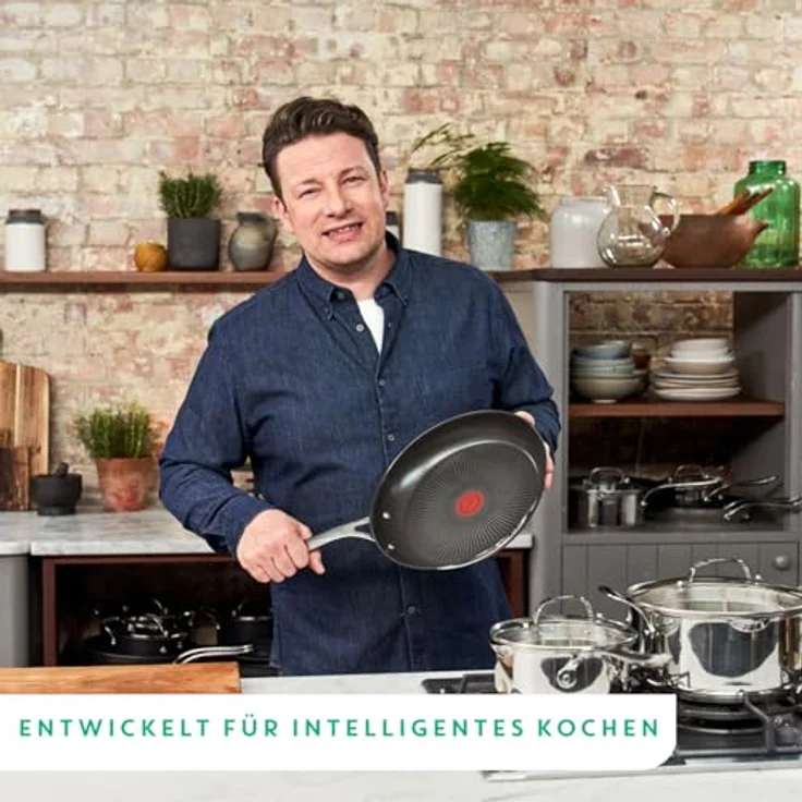 Tefal Jamie Oliver by Cook's Direct On Wokpfanne, 28 cm, Antihaftversiegelung, Thermo-Signal, genieteter Griff, induktionsgeeignet, Edelstahl, E3041934 – Bild 5