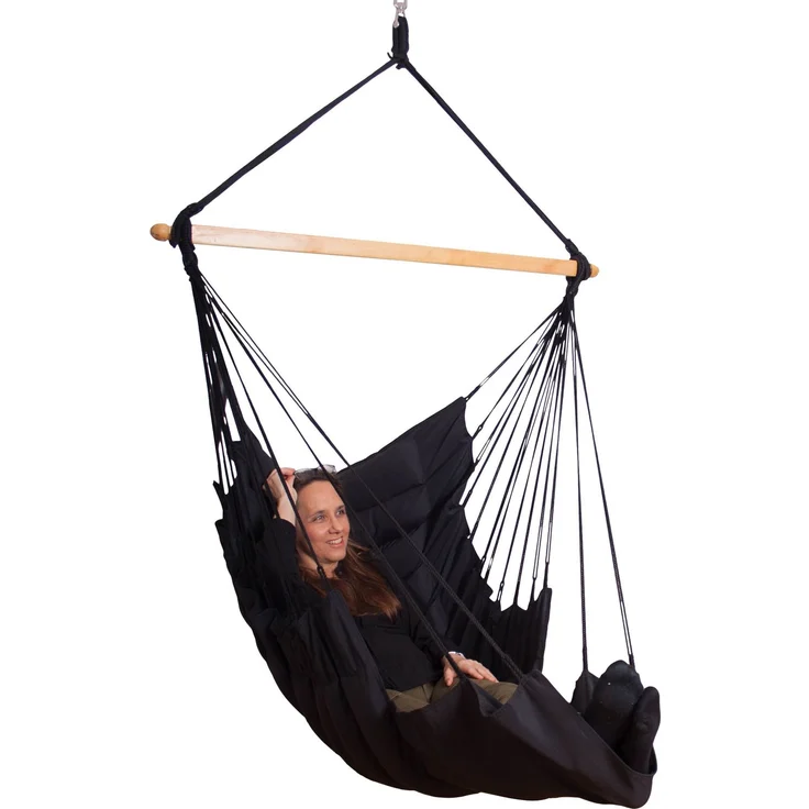 MacaMex SoftChair Black FSC™ zertifiziert Hängesessel gepolstert schwarz wetterfest schwarz MA-11505 – Bild 2