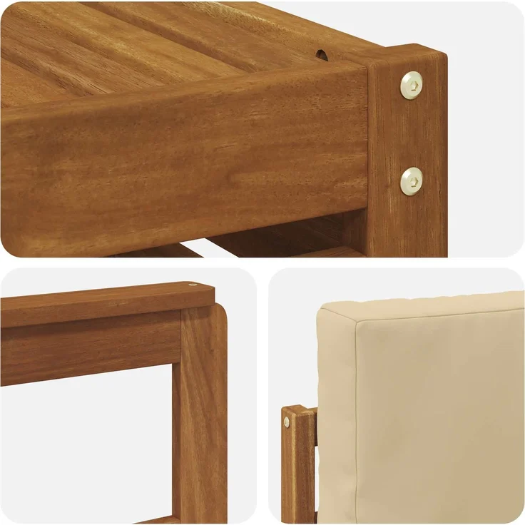 vidaXL Outdoor-Sofagarnitur 6 stk. 5-Sitzer Natur und Beige 3374838 – Bild 7