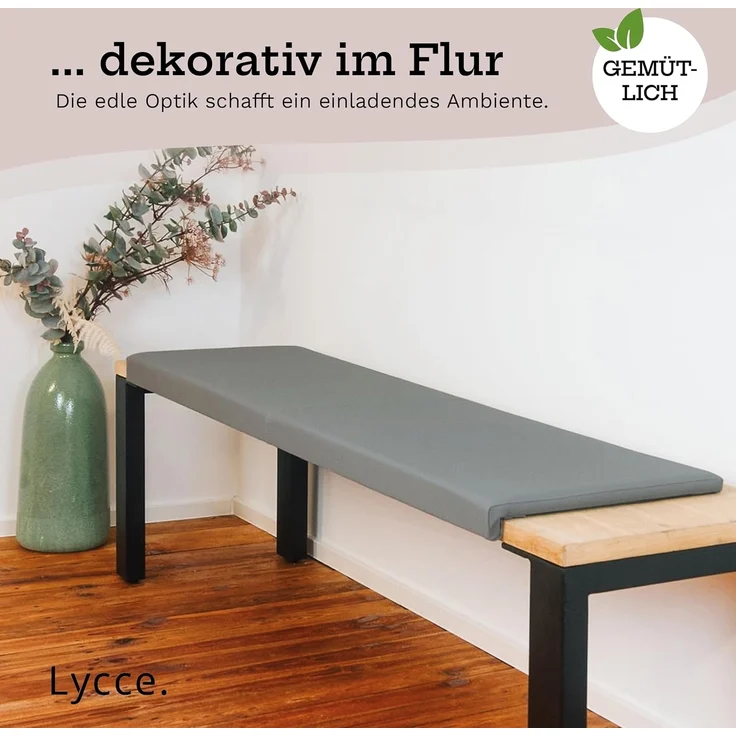 Lycce Bankauflage XXL Klemmkissen, Bankauflage, Sitzkissen für Sitzbank, viele Farben, (1 St), verrutscht nicht, 150cm breit, hochwertiger Kunstlederbezug – Bild 6