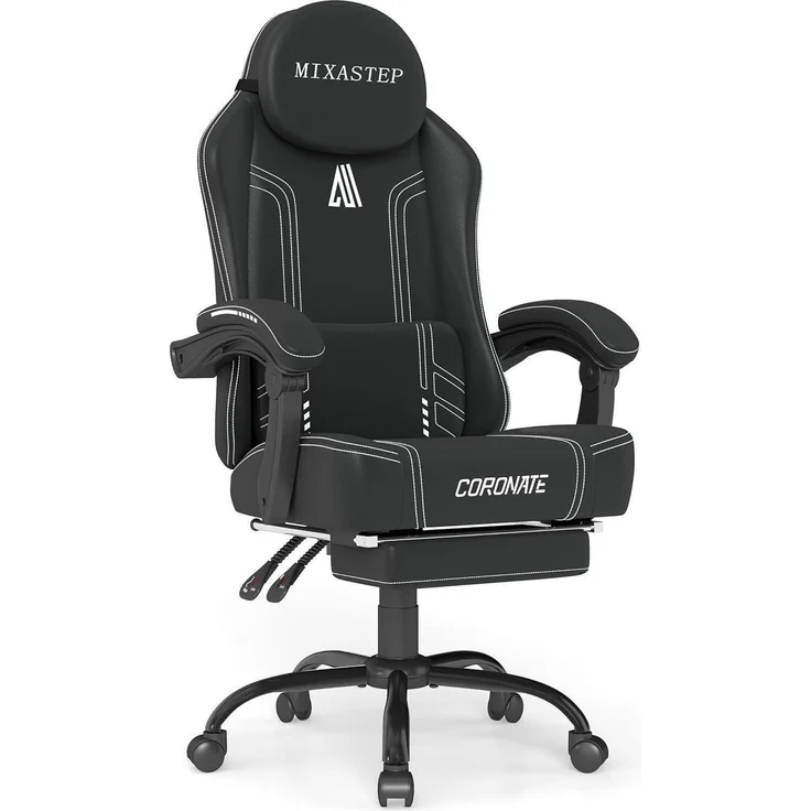 Ergonomischer Gaming Stuhl mit Verstellbarer Rückenlehne in Weiß - Bürostuhl – Bild 1