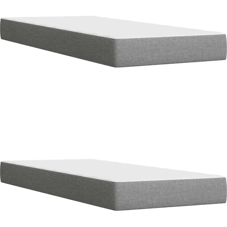 vidaXL Ottoman-Bett mit Matratze und LED Hellgrau 200 x 200 cm Stoff 3456933 – Bild 7
