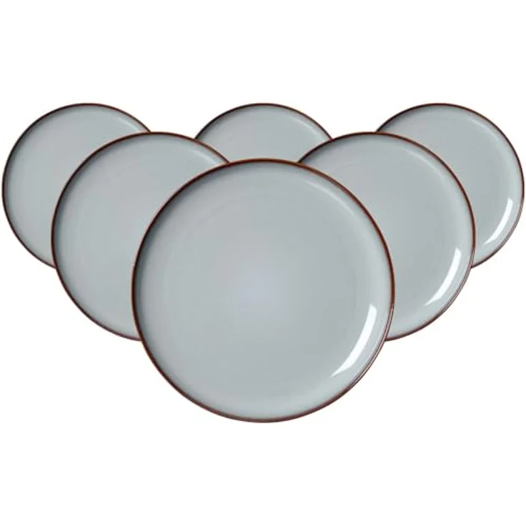 Presotto Speiseteller, Blaugrau, Keramik, Rund, Ø 27,5 cm, Geschirrset (6 Stück) – Bild 1