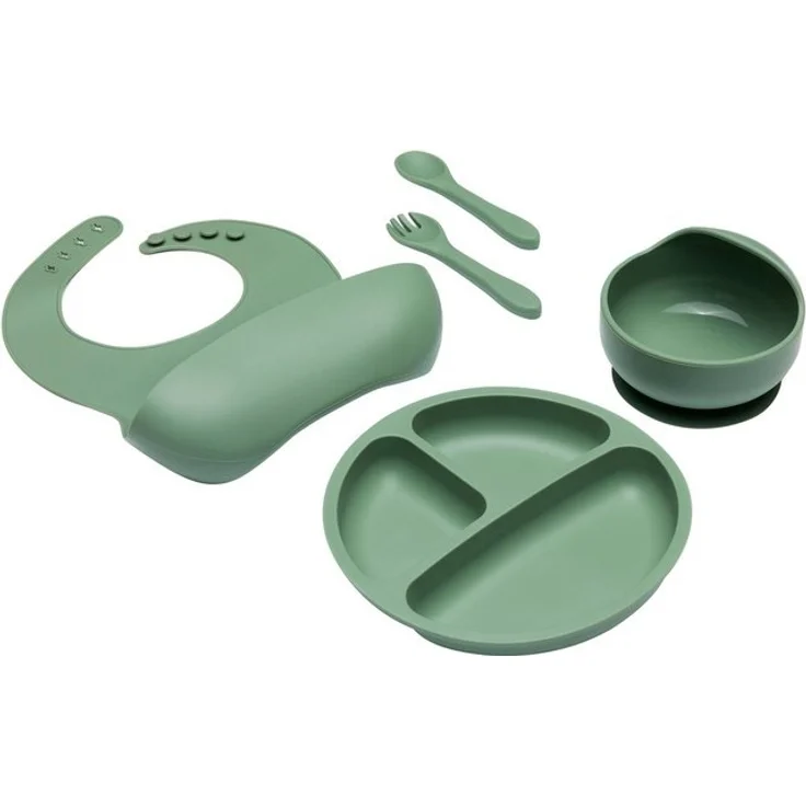 Fillikid Kindergeschirr-Set Silikonset (4-tlg), 1 Personen, Silikon, inkluisve Lätzchen – Bild 4