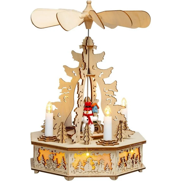 SIKORA Weihnachtspyramide mit LED Beleuchtung und elektrischem Antrieb Pyramide Deko - P31 – Bild 3