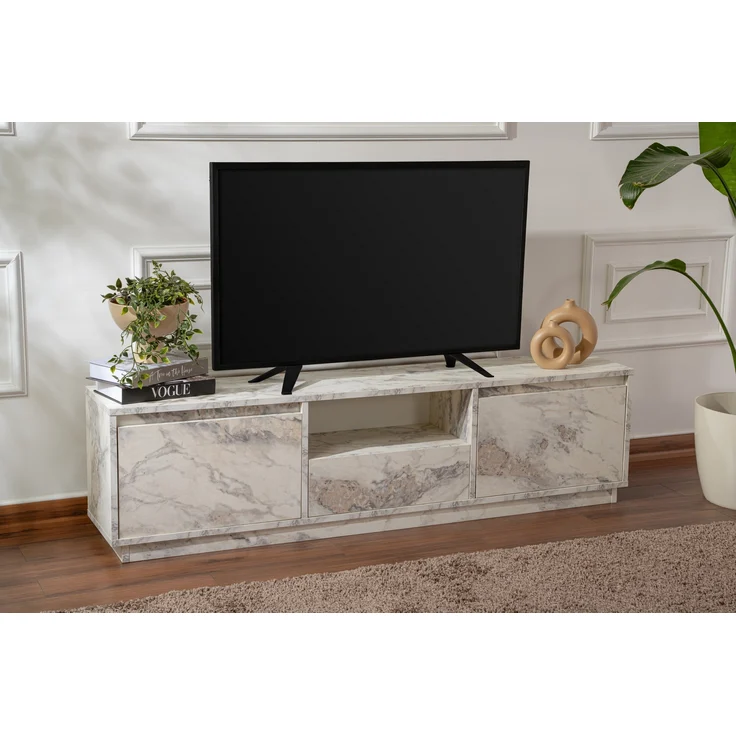 TV-Ständer, 'Vanguard', 42 x 29,5 x 160, Freesienmarmor – Bild 1