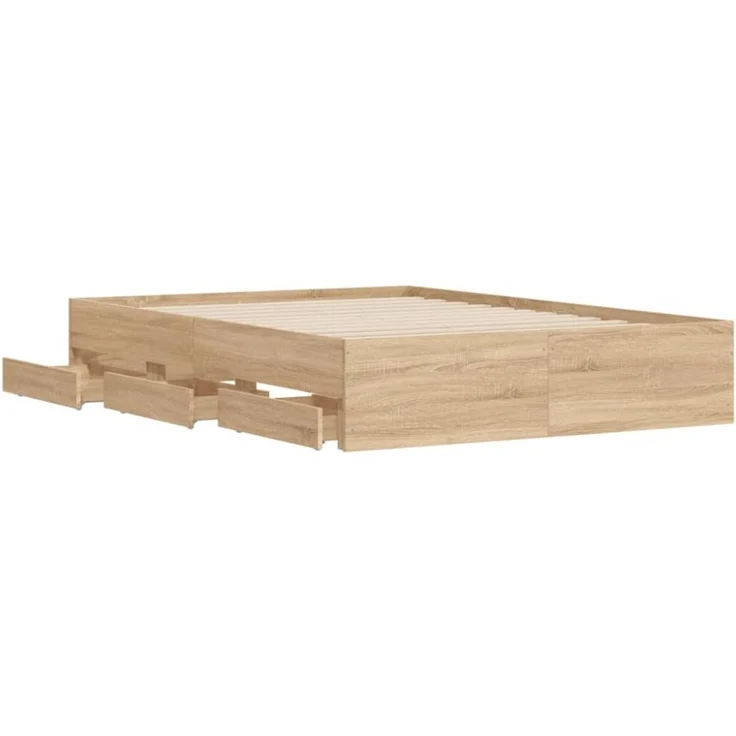 vidaXL Bettgestell mit Schubladen Sonoma-Eiche 120x200cm Holzwerkstoff 3207282 – Bild 5