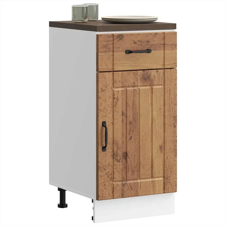 vidaXL Küchen-Unterschrank Lucca Altholz-Optik Holzwerkstoff 853715 – Bild 4