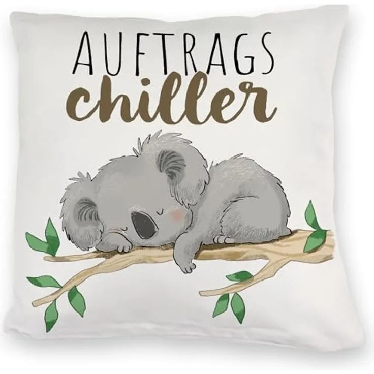 speecheese Dekokissen Schlafender Koala Kuschelkissen mit Spruch Auftragschiller