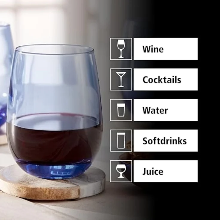 LIBBEY Gläser-Set Libbey Weinglas, 12er Set -STEMLESS-, 12-tlg, Glas, 451 ml, hochwertig verarbeitet, im modernen Design – Bild 6