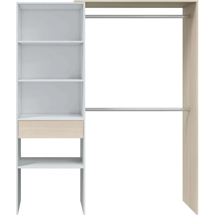 Calicosy 'DRESS' Kleiderschrank Eichenholzoptik und weiß - H187 cm - Weiß – Bild 6