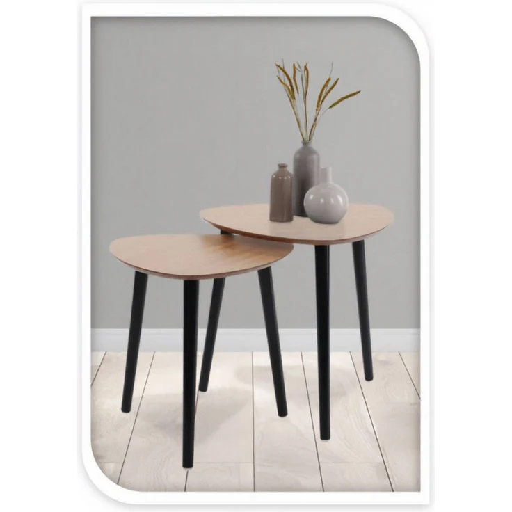 Home & styling collection Beistelltisch Beistelltische mit drei Beinen aus Kiefernholz, 2er-Set (funktional) – Bild 2