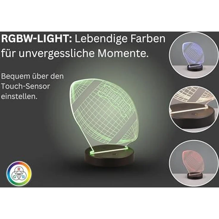 3D Dekoleuchte FOOTBALL mit RGB Farbwechsler, Höhe 21cm – Bild 6