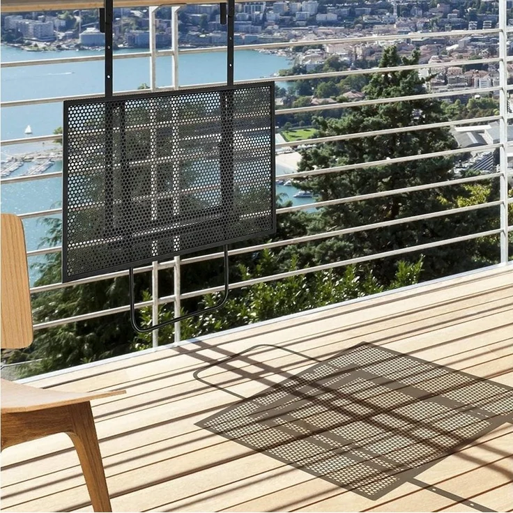 COSTWAY Balkonhängetisch klappbar, Klappbar Metall, 5-stufig höhenverstellbar – Bild 2