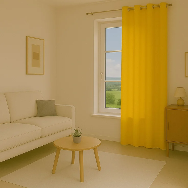 Bestlivings Blickdichte, Gardine mit Ösen, in vielen Größen und Farben Gelb 140x245 cm – Bild 5