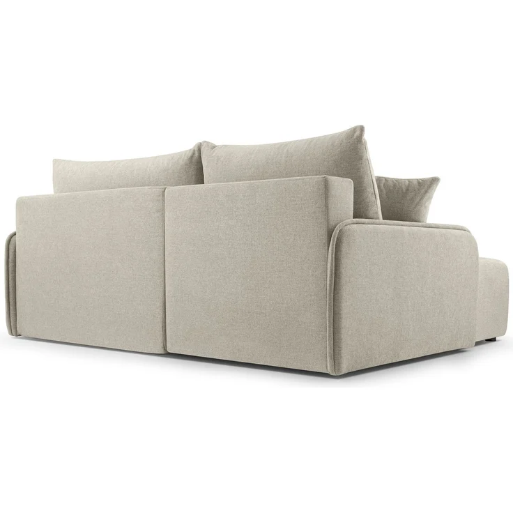 Selsey 'Netarro' Ecksofa mit Schlaffunktion, Bettkasten und Chenille-Bezug, beige, links – Bild 8