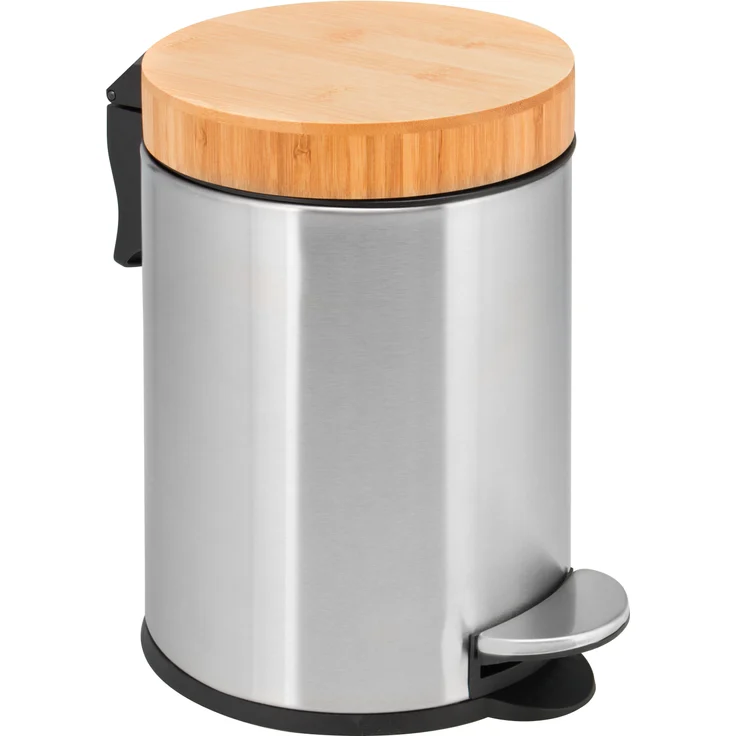 bremermann Kosmetikeimer Kosmetikeimer, Treteimer, Badeimer aus Edelstahl mit Bambusdeckel 3 L – Bild 1