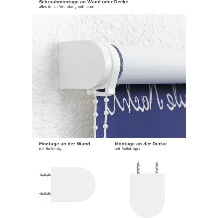 Lysel Outlet - Verdunkelungsrollo Gute Nacht, (B x H) 142x175 cm in blau/dunkelblau – Bild 3