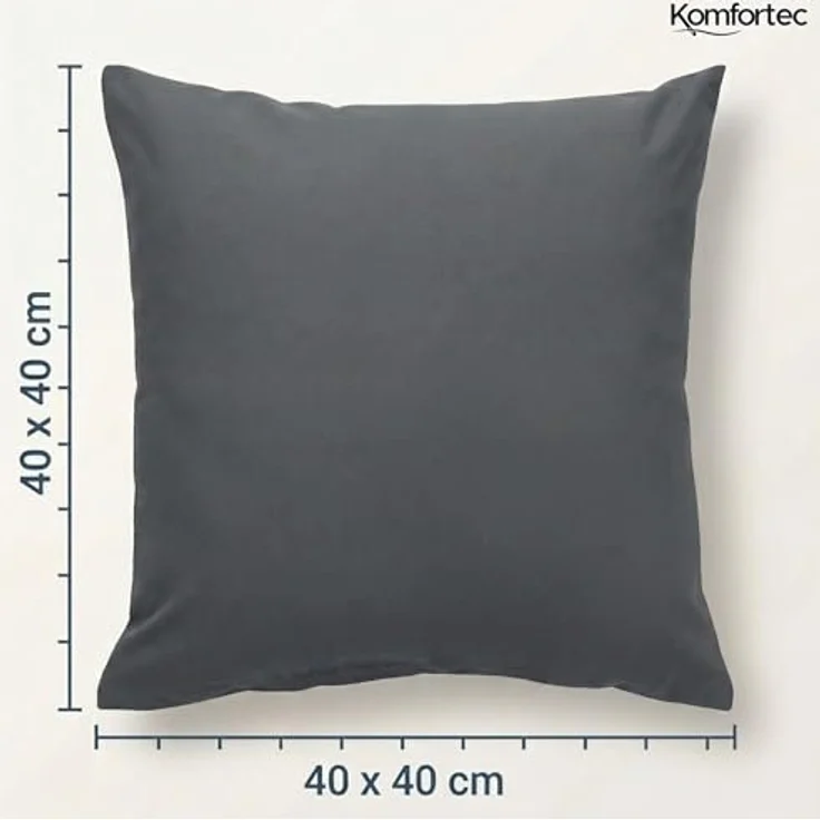Komfortec Kissenbezug 40x40 2er Set - 100% Mikrofaser, Weich & Atmungsaktiv, mit Reißverschluss - Kopfkissenbezug - Waschbar & Pflegeleicht - Anthrazit – Bild 8