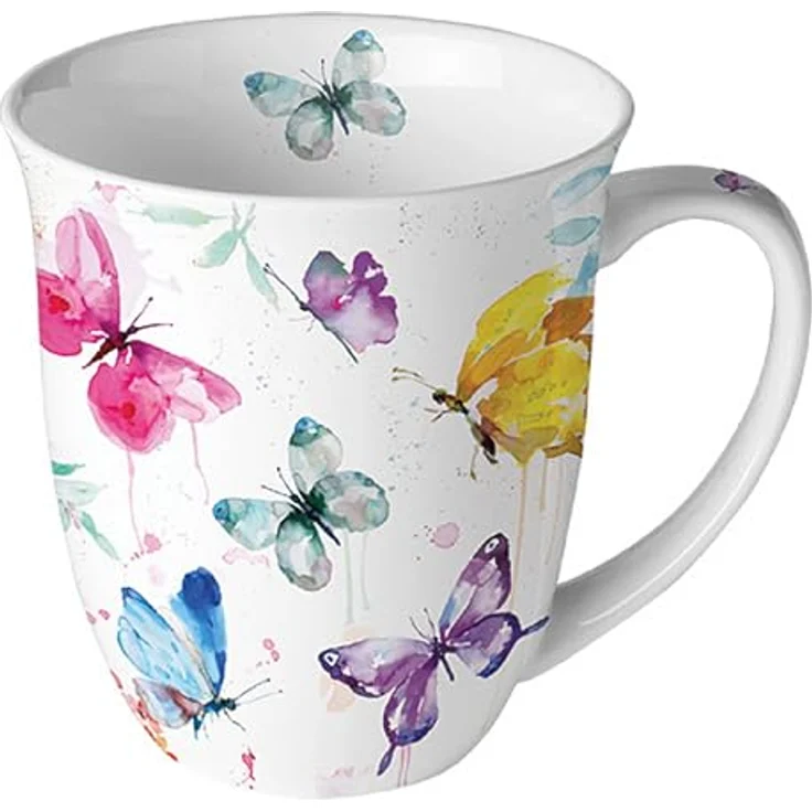 Ambiente® Tasse Tasse Butterfly collection white, Porzellan – Bild 1