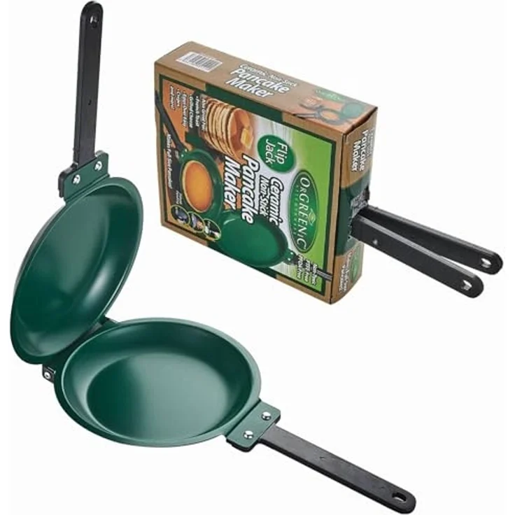 HAC24 Crêpepfanne Pfannkuchen Pancakes Doppelpfanne Omelett Doppel-Pfanne Spiegelei, Wendepfanne Ø 19,5 cm – Bild 2