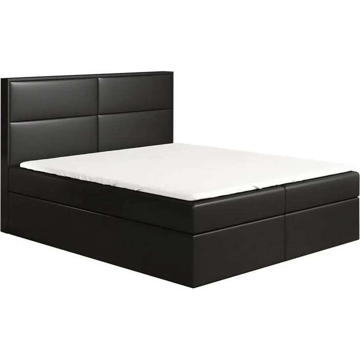 A&J MöbelLand GmbH Boxspringbett HOPP mit Bettkasten, Topper und gepolstertem Kopfteil. (Boxspringbett mit Bettkasten und gepolstertem Kopfteil. Inclusive Topper !, TOP ANGEBOT), Länge 208cm Höhe 106 cm