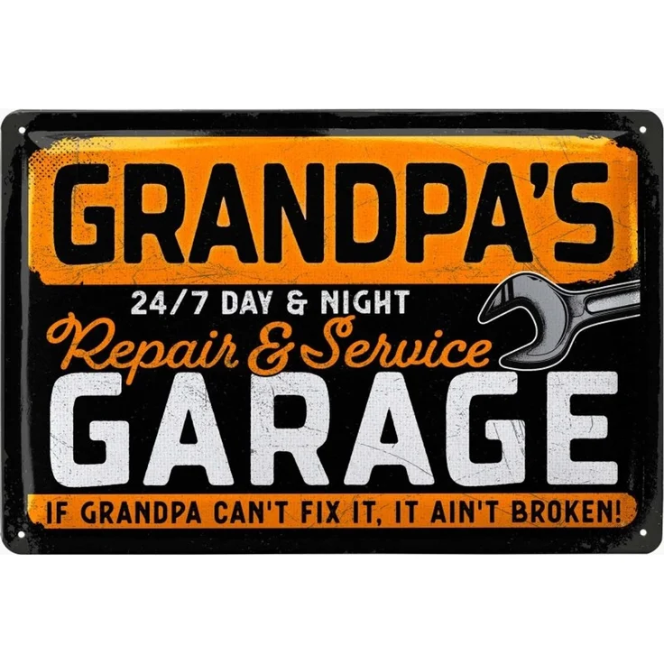 LANOLU Blechschild Grandpas Garage 20x30cm – Metall – Mehrfarbig – 20278 – Bild 1