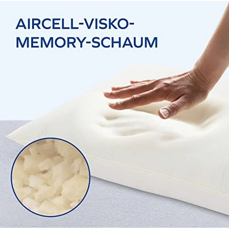 MLILY Kopfkissen 40x80cm, Rückenschläfer, Seitenschläfer, Bauchlage, Bezug aus 100% recyceltem Seaqual-Garn – Bild 3