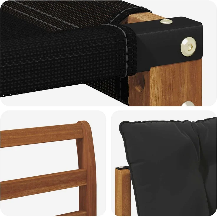 vidaXL Outdoor-Sofagarnitur 5 stk. 5-Sitzer Natur und Schwarz 3369459 – Bild 7