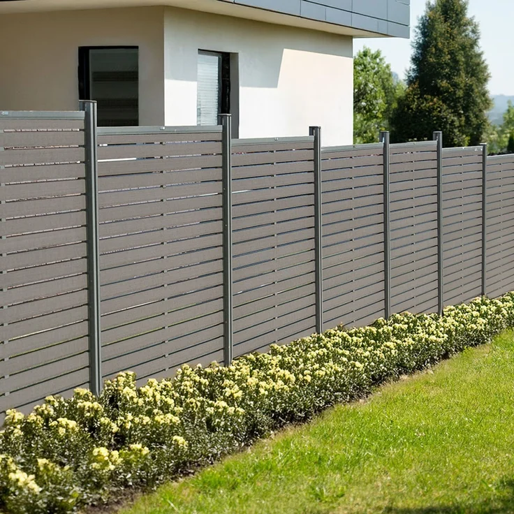 Home Deluxe WPC Sichtschutzzaun ALIRA - Dunkelgrau, WPC, 180 x185 x7 cm – Bild 2