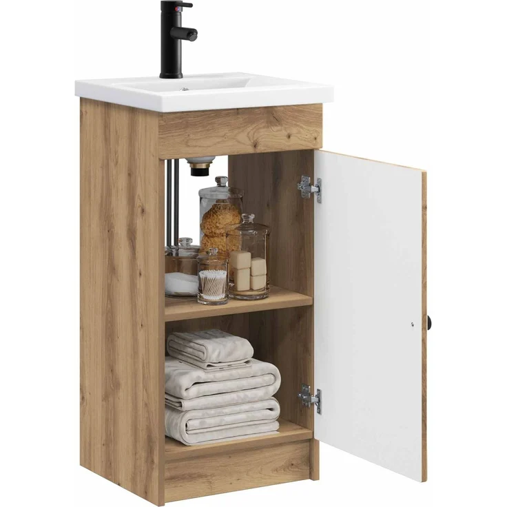 vidaXL Badezimmerschrank mit Waschbecken Artisan-Eiche 890063 – Bild 2