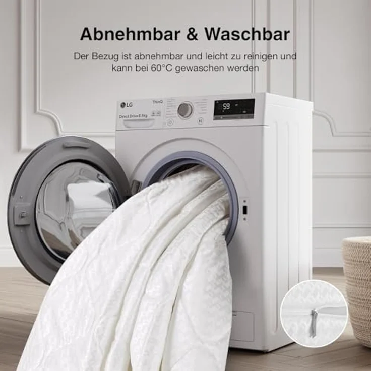 Novilla Matratze 180x200 Taschenfederkernmatratze 7-Zonen H2/H3 atmungsaktivem Bezug & Komfortschaum Öko-Tex & CertiPUR-US Zertifiziert – Federkernmatratze für Einzelbett & Doppelbett Höhe 20 cm – Bild 7