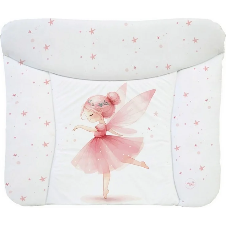 Ceba Baby® weiche Wickelauflage 75x72 cm - Baby Wickelunterlage- Wickeltischauflage für Junge und Mädchen - Wasserdicht, abwaschbar - OEKO-TEX® Standard 100 - Made in EU -Rosa Fee – Bild 1