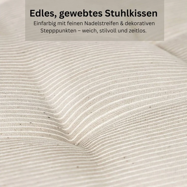 Esprit Stuhlkissen NEEDLESTRIPE Sitzkissen, 40 x 40 cm - 4er Set in Beige – Bild 2
