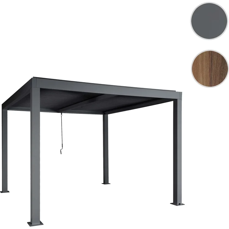 Mendler 'HWC-L46' Pergola, Regenrinne sturmfest, Aluminium anthrazit, 3x4 m – Bild 10